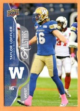 Taylor Loffler 2017 Upper Deck CFL all-star card Winnipeg Blue Bombers  UBC