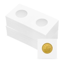 Coin Flips 2"x 2", 100 Pack Cardboard Coin Holder for 25mm/ 1" Coin Collection