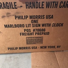 vintage Marboro light up sign with Clock double sided inbox new Marboro man