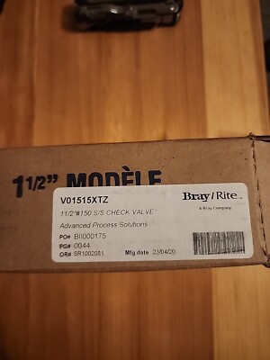 Bray/Rite V01515XTZ 1-1/2'' #150 Stainless Steel Check Valve