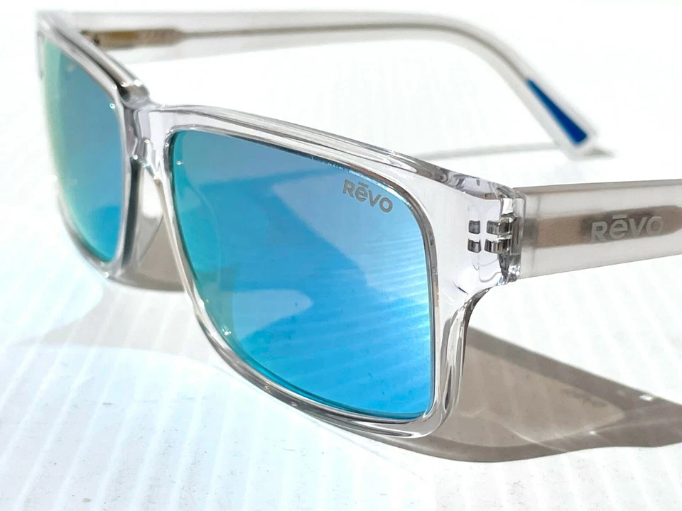 NUEVO* Gafas de sol Revo FINLEY cristal transparente con lente azul polarizada 1112 09 BL Foto 2 de 4