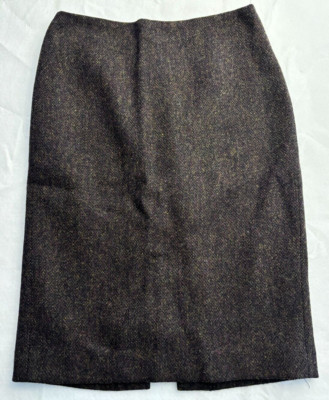 Hobbs London Pencil Skirt Tweed 100% Wool Lined Back Zip Kick Plate Split Size 6