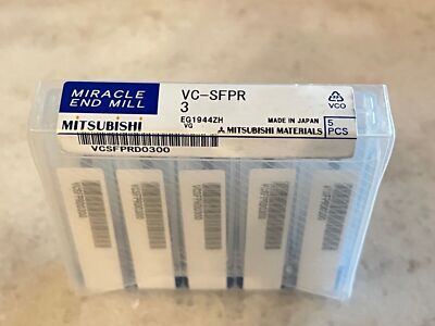 5 new MITSUBISHI VC-SFPR 3mm Carbide Roughing Miracle End Mills, VCSFPRD0300