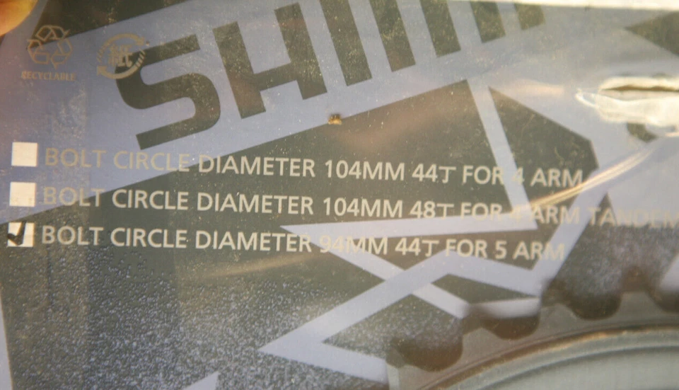 Ретро Oldschool новый из старых запасов новый Shimano Deore LX FC-M570 передняя звездочка 44t / 94 горный велосипед - Изображение 3 из 4