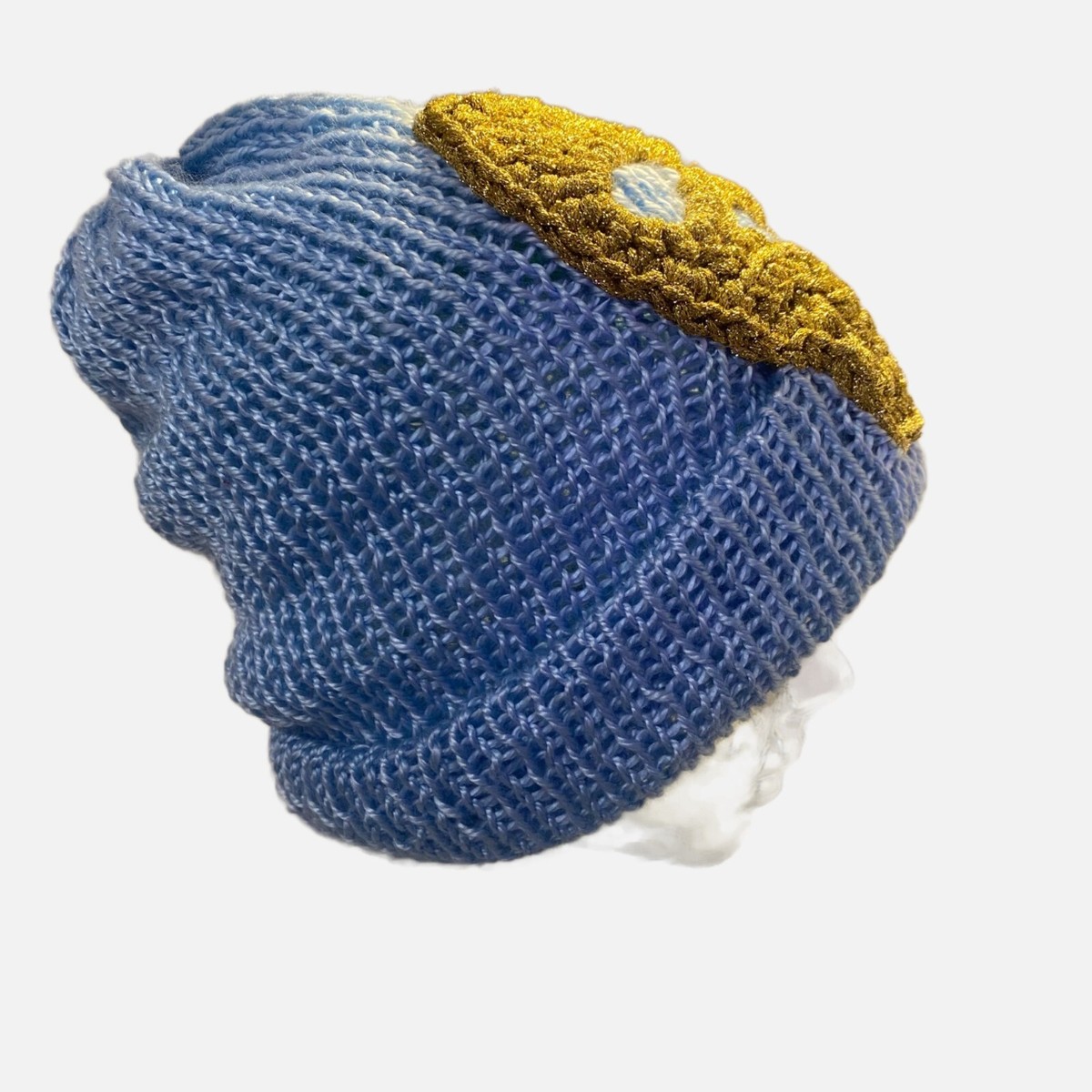 Plasma Beamz Handmade Baby Blue Skull Knit Beanie | eBay display picture 1