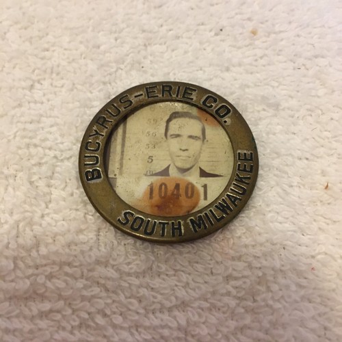 Antique Vintage Pin Badge By Cyrus Erie Employee "SUPER RARE" Pic Metal - Picture 2 of 5