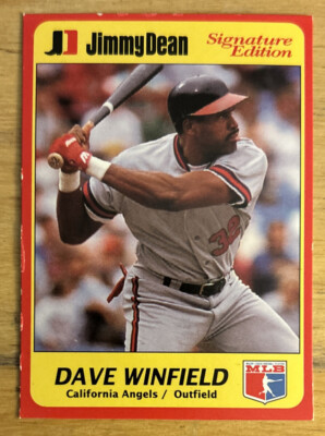 1991 Jimmy Dean Dave Winfield Baseball Card #22 Angels HOF Outfield Low-Grade