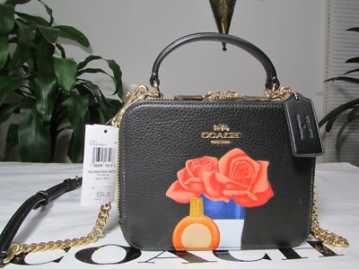 NWT Coach Leather X Tom Wesselmann Box Crossbody Bag CQ047 Black Multi