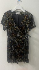 Urban Outfitters Velvet Wrap Dress with Subtle Tiger Details Size Medium.