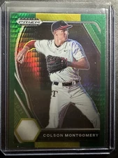 PDP22 Colson Montgomery 2021 Panini Prizm Hyper Green & Yellow Chicago White Sox
