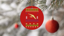 Hang Gliding 2 Ugly Christmas Sweater Circle Ornament
