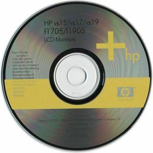 HP vs15 vs17 vs19 f1705 f1905 LCD Monitors User's Guide Drivers CD 378428-B23
