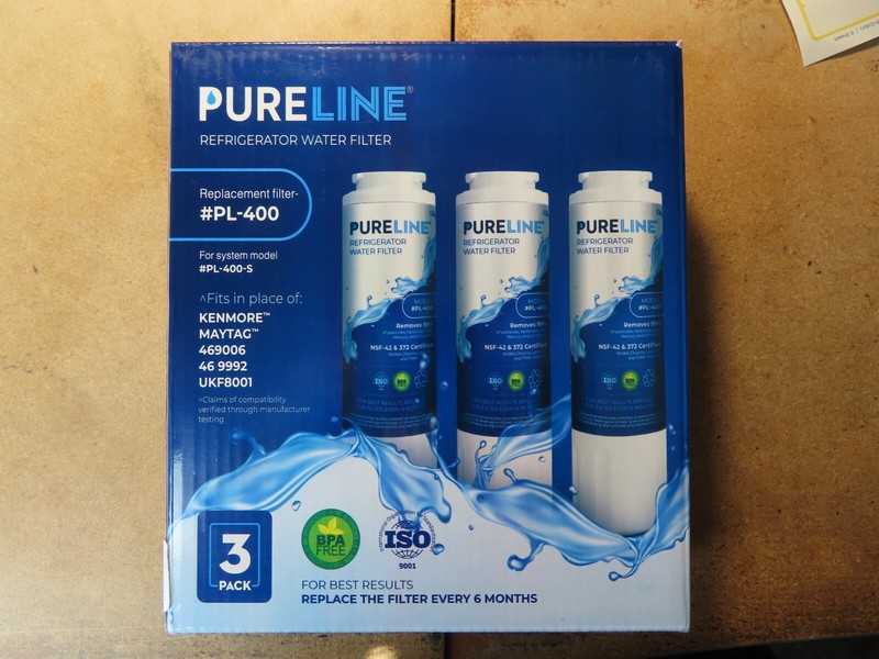 Pureline Refrigerator Water Filter #PL-400; Box of 3