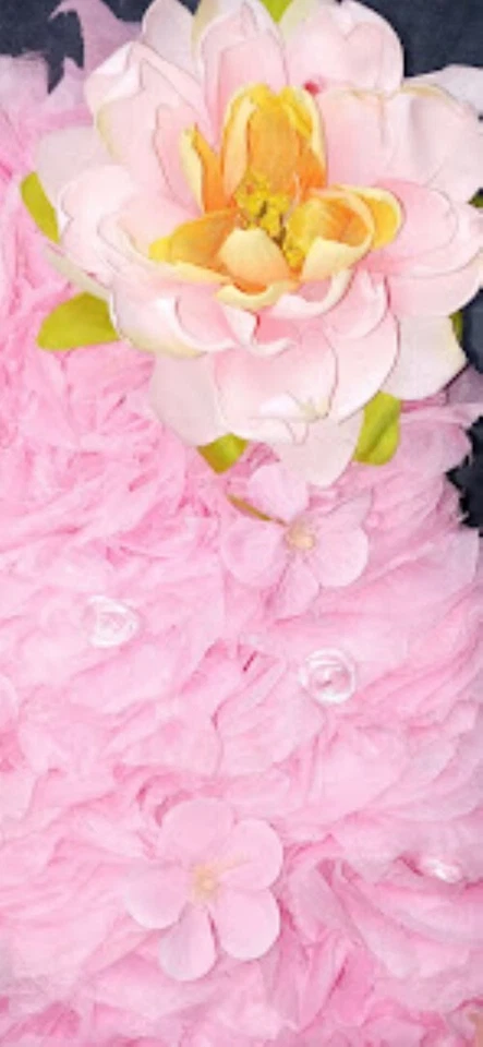 Niñas Primer Cumpleaños Fiesta Decoración Princesa #1 Rosa Flores Hecho a Mano 1 Año Foto 4 de 4