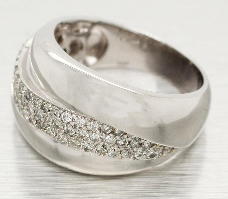 Sonia Bitton 1ctw Diamond Cluster Wave Band Ring | 14k White Gold - Image 2 of 4