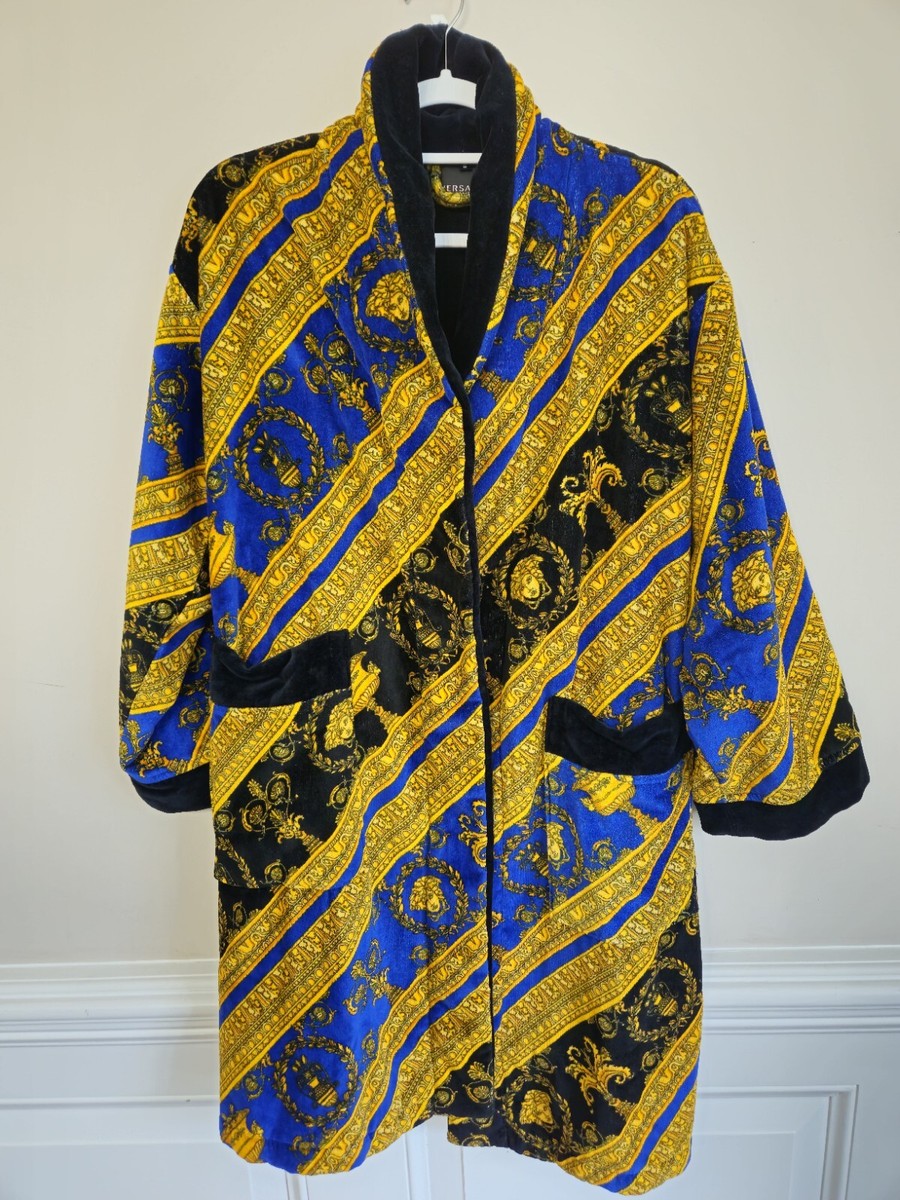 Peignoir homme Versace Home imprimé baroque peluche coton taille S