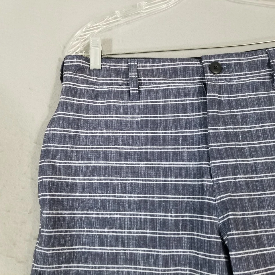 DC Híbrido Pantalones Cortos Hombre 34x10 Azul Raya Dri-Fit Flex Elástico Surf Playa Calle Foto 2 de 4