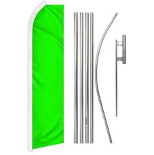 Neon Green Solid Color Swooper Flutter Feather Advertising Flag Pole Kit Neon Green Solid Color Swooper Flutter Feather Advertising Flag Pole Kit