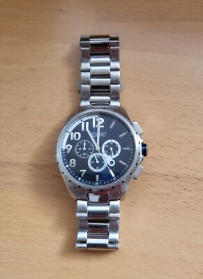 Edelstahl-Chronograph mit Gliederarmband Blue Metal Crono -Batterie tausch not.