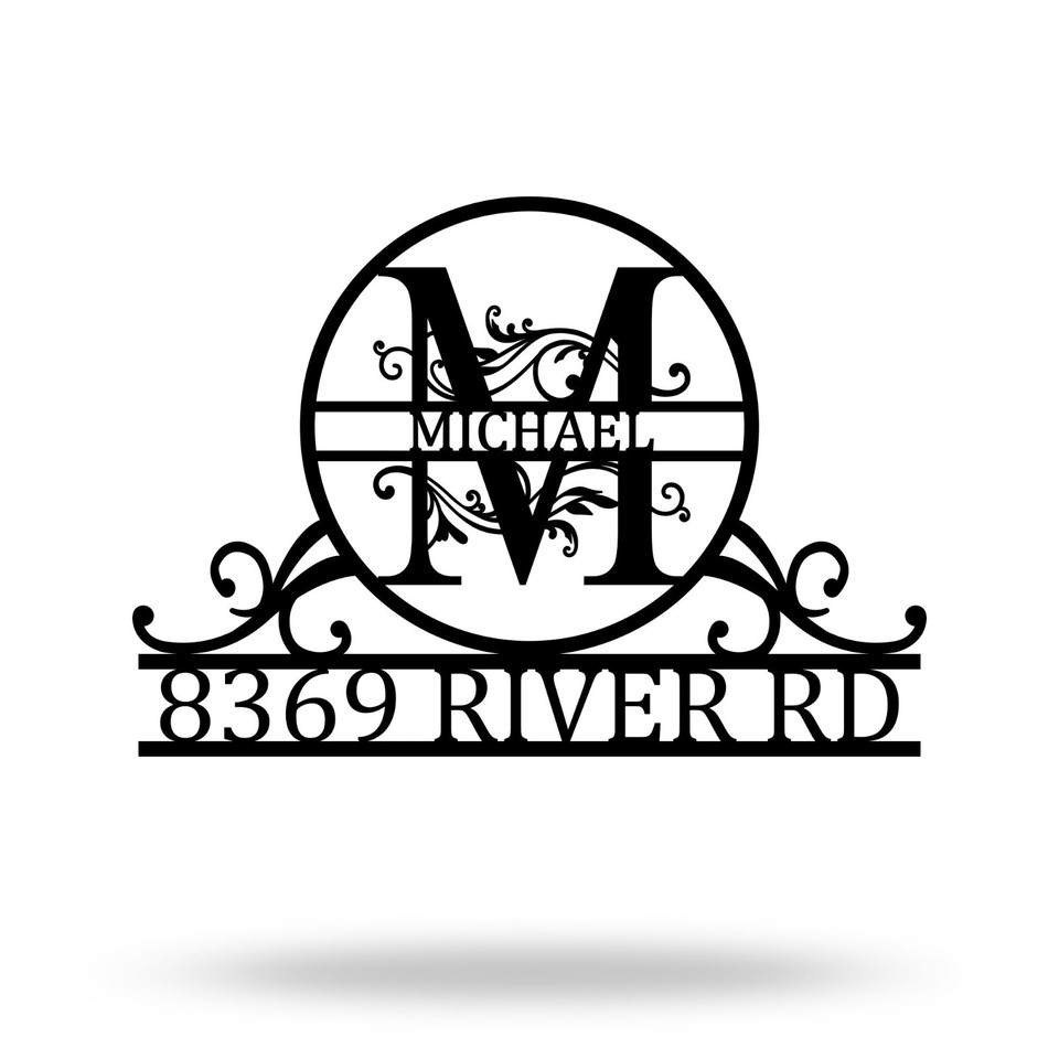 Personalized Address Metal Sign Monogram Wall Decor Custom Last Name personalized-address-metal-sign-monogram-wall-decor-custom-last-name