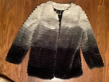 Iman Faux Fur Ombre Black Jacket Small