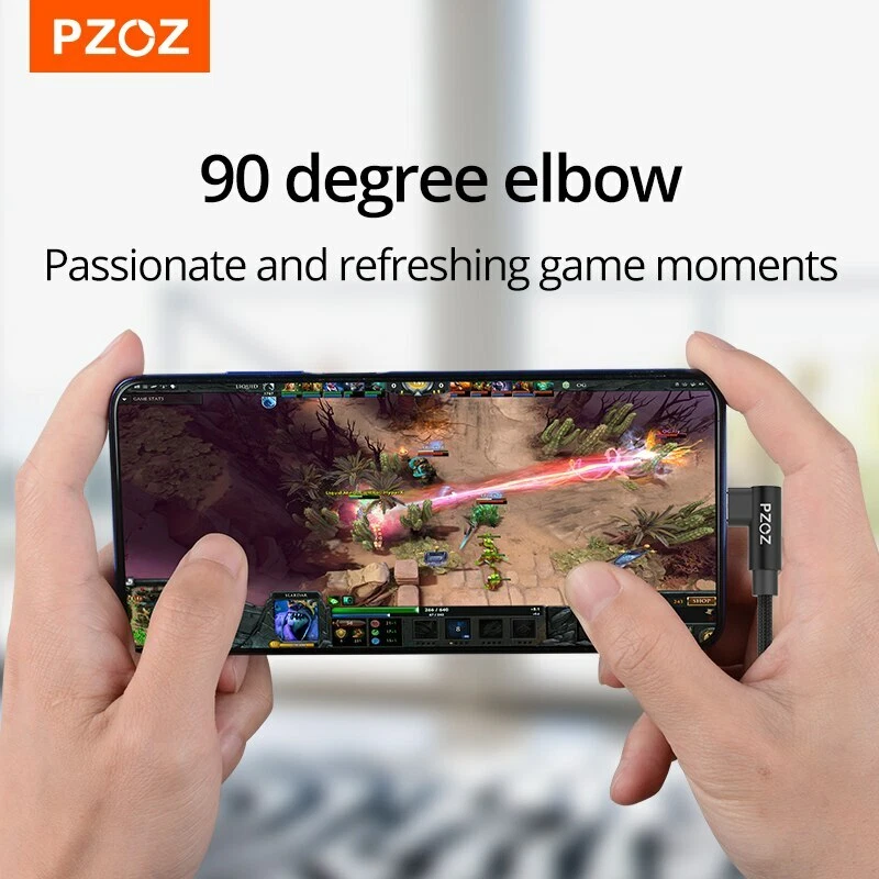 PZOZ USB C to USB C 90 Degree Cable 100W PD QC4 5A Fast Charge Data - Image 3 of 4