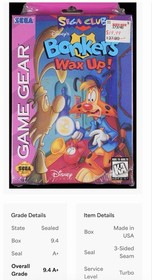 Disney's Bonkers: Wax Up! 9.4 A+ PSA WATA Sega Game Gear NOT VGA CGC NEW SEALED