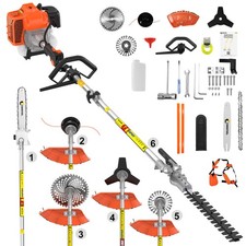 52CC 6-in-1 Hedge Trimmer Multi Tool Petrol Strimmer BrushCutter Garden Chainsaw