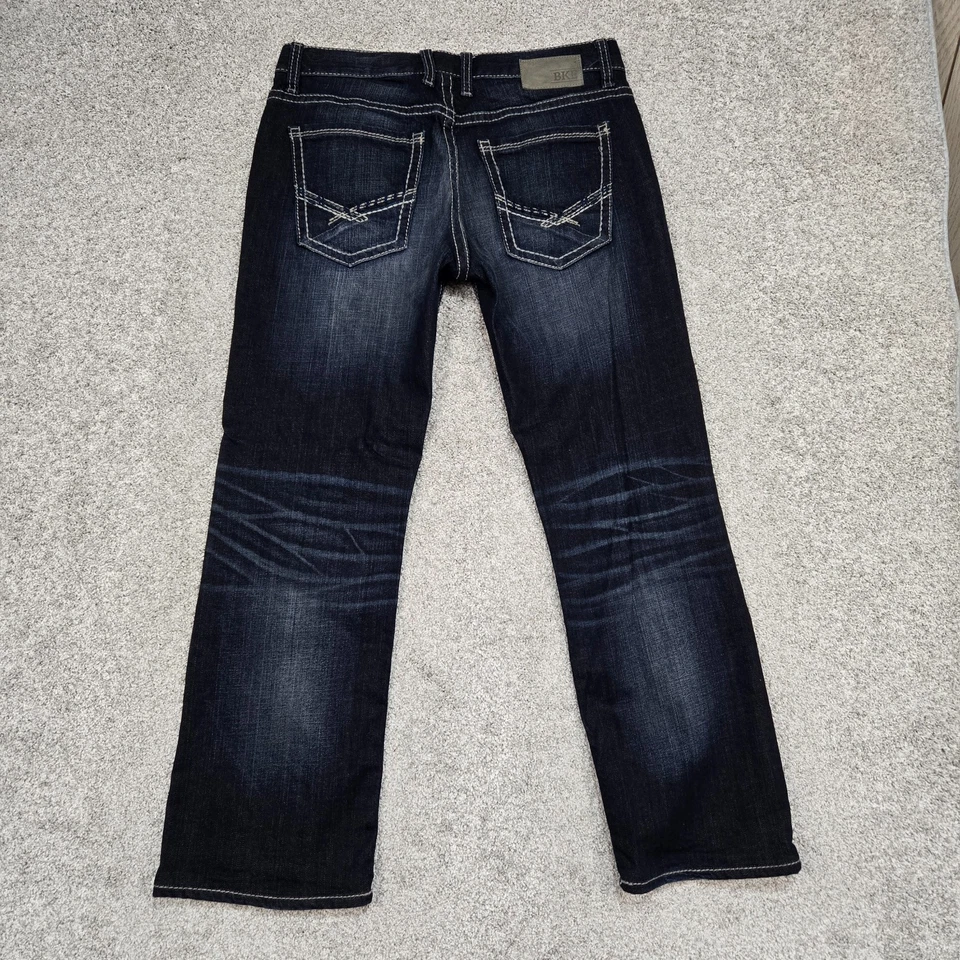 Pantalones de mezclilla BKE Carter para hombre 33x30 lavado oscuro elástico recto Foto 4 de 4