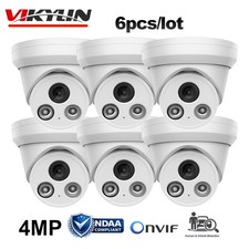 6pcs Vikylin 4MP POE IP Camera CCTV IR Light Indoor with Audio No Subscription