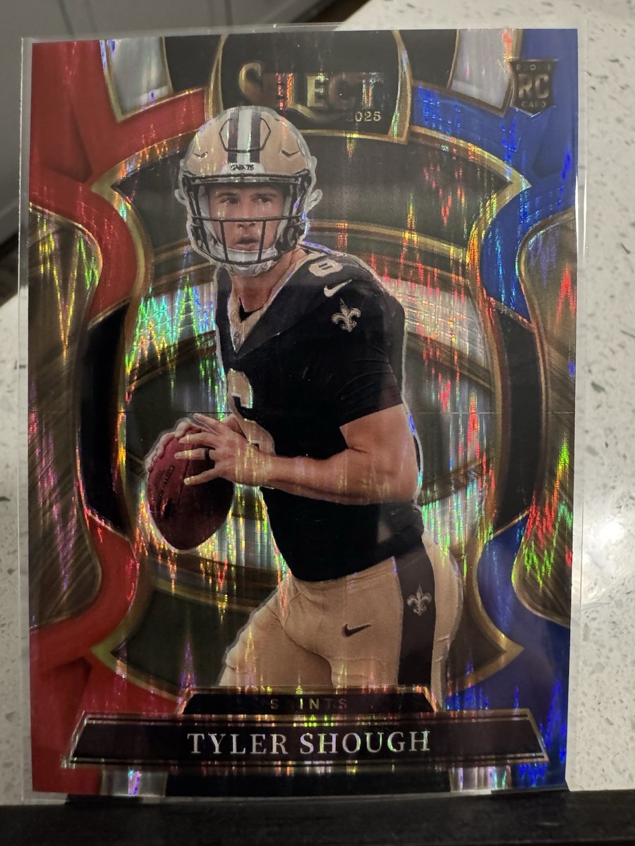 2025 Panini Select Tyler Shough #41 Red And Blue Shock Prizm