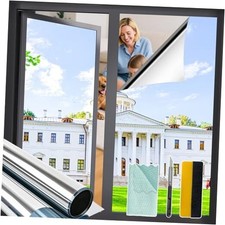 One Way Privacy Window Film, 17.7" x 78.7" Privacy 17.7 x 78.7 Inch Silver