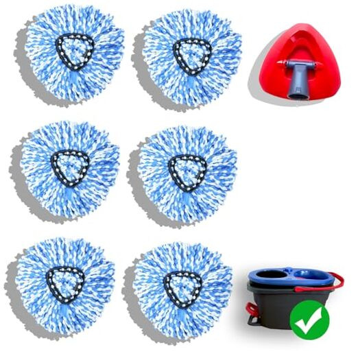 6-Pack Replacement Mop Heads for O Cedar RinseClean Spin Mop