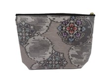 Kimono Remake Multi-Pouch, Gray, Tsumugi Fabric