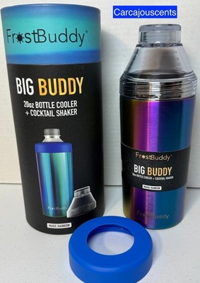 Frostbuddy BIG BUDDY 20 oz Bottle Cooler + Cocktail Shaker  Magic Rainbow NEW