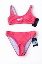 Nike Laser Crimson Bikini Set Two Piece Logo Size M UK 10–12 New Tags