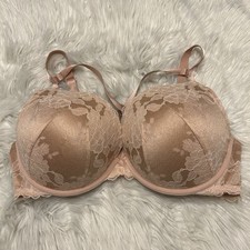Torrid 40DDD Bra Beige Floral Push Up Plunge Underwire Back Closure Padded