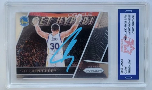 STEPHEN CURRY 2017 PANINI PRIZM SIGNED AUTO #GH-SC BASKETBALL CARD~FIVE STAR COA