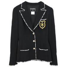 Chanel Emblem Single Breasted Jacket Black 05C #38 117805