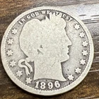 1896 Barber Liberty Head quarter 90% silver Actual coin Fill Your Collection Up