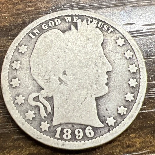 1896 Barber Liberty Head quarter 90% silver Actual coin Fill Your Collection Up