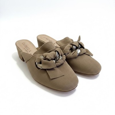 Carmela Women's Shoes (SPANISH BRAND)BOW/ CHAIN Clogs Mules Size 8