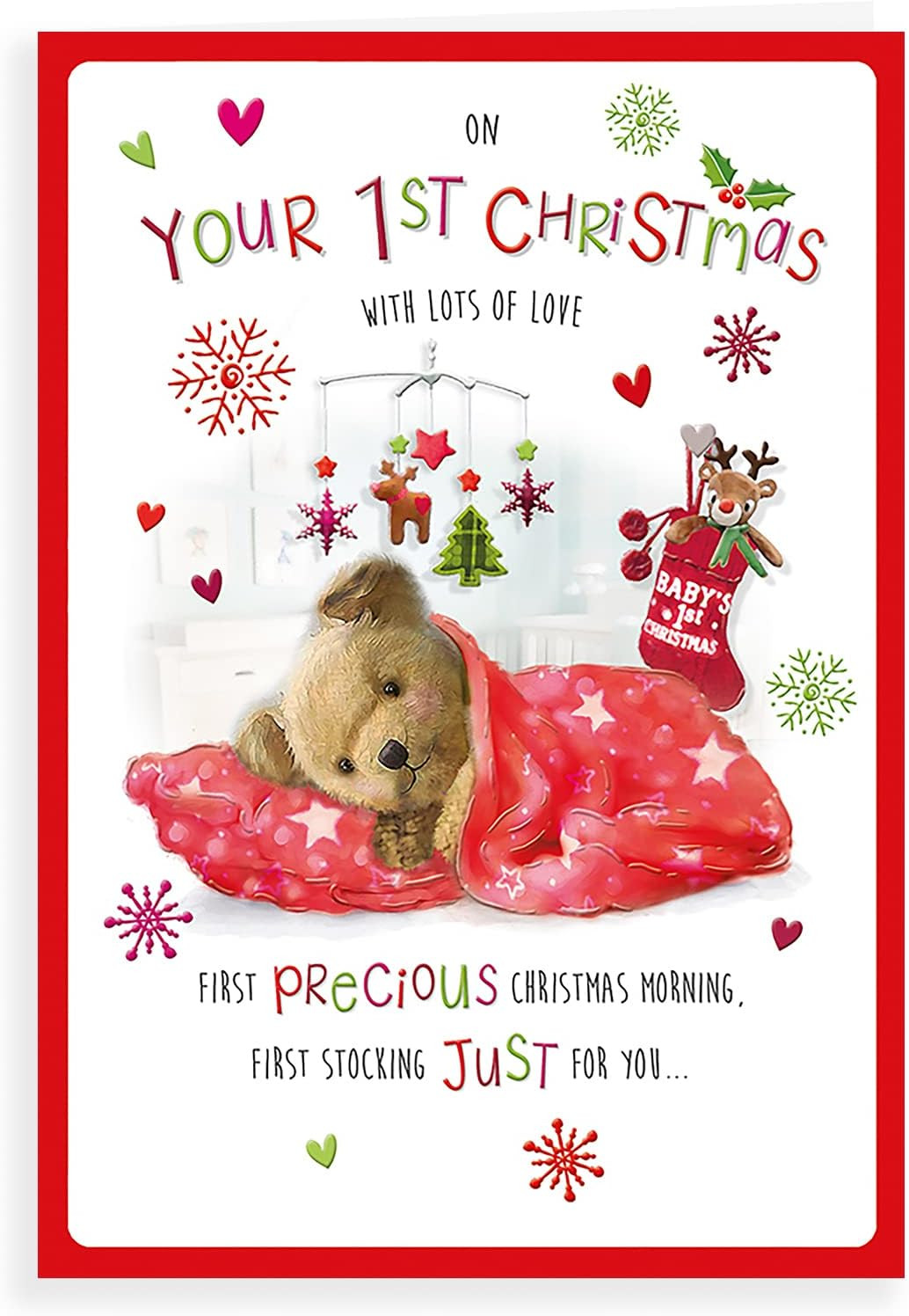 Character Christmas Card Baby'S 1St Xmas - 9 X 6 Inches, C85502