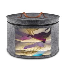 Hat Box, Hat Boxes for Women/Men Storage, 17" D x 10" H, Round Hat Storage Grey