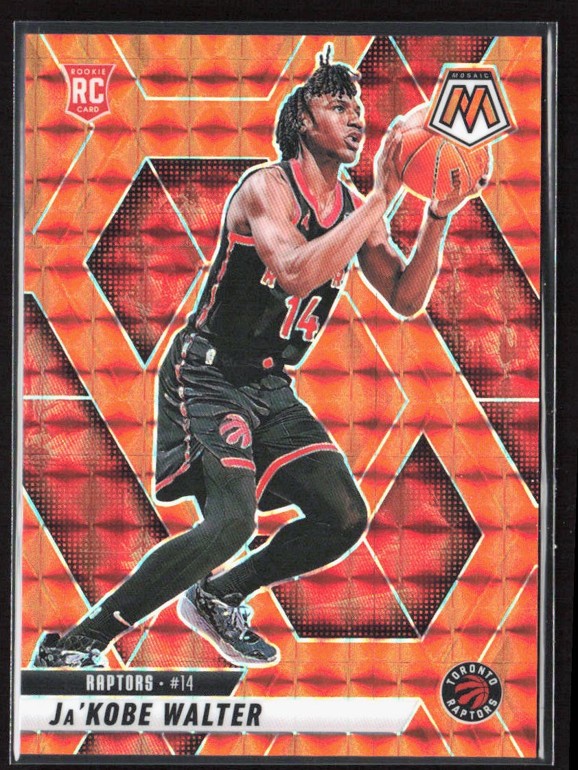 2024-25 Panini Mosaic Ja'Kobe Walter Orange Prizm Rookie /249 #234 Raptors