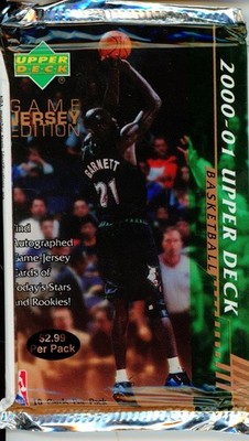 4 PACK LOT 2000/01 UPPER DECK GAME JERSEY EDITION RETAIL BASKETBALL SEALED