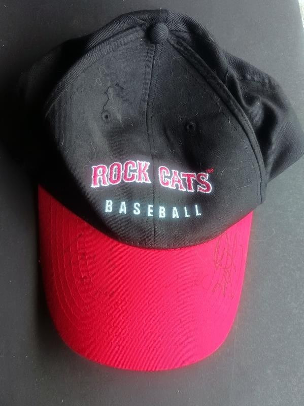 New Britain ROCK CATS Baseball Back CAP with Red Bill Adjustable 3 Autographs