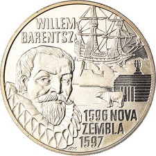 [#187173] Netherlands, Token, 5 Euro, Willem Barentsz, Nova Zembla, 1995, MS(65-