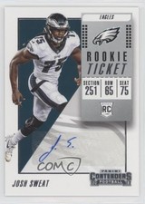 2018 Panini Contenders Rookie Ticket/Rookie Ticket Variation Josh Sweat Auto jc3