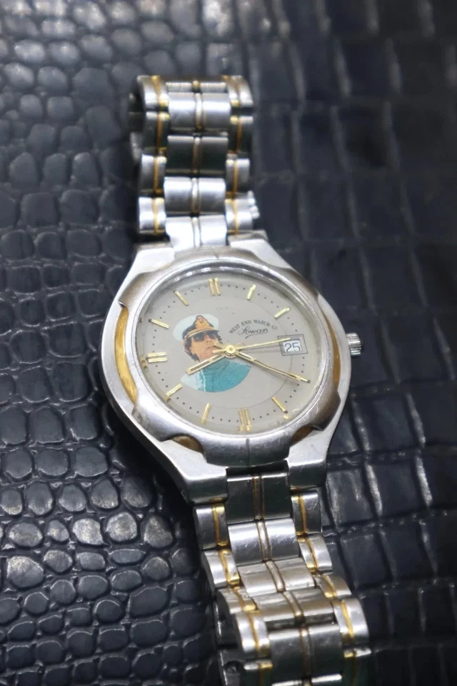 Vintage 1970s Gaddafi Dial West End Watch Co. Sowan Quartz Watch Stainless Steel - Image 4 of 4